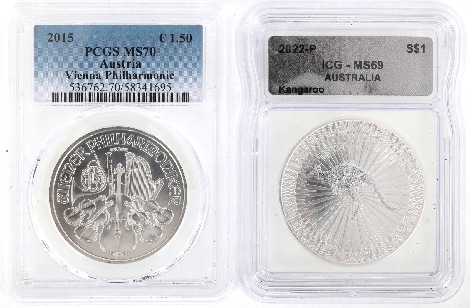 2015 & 2022-P AUSTRIAN & AUSTRALIAN SILVER COINS (1 of 2)