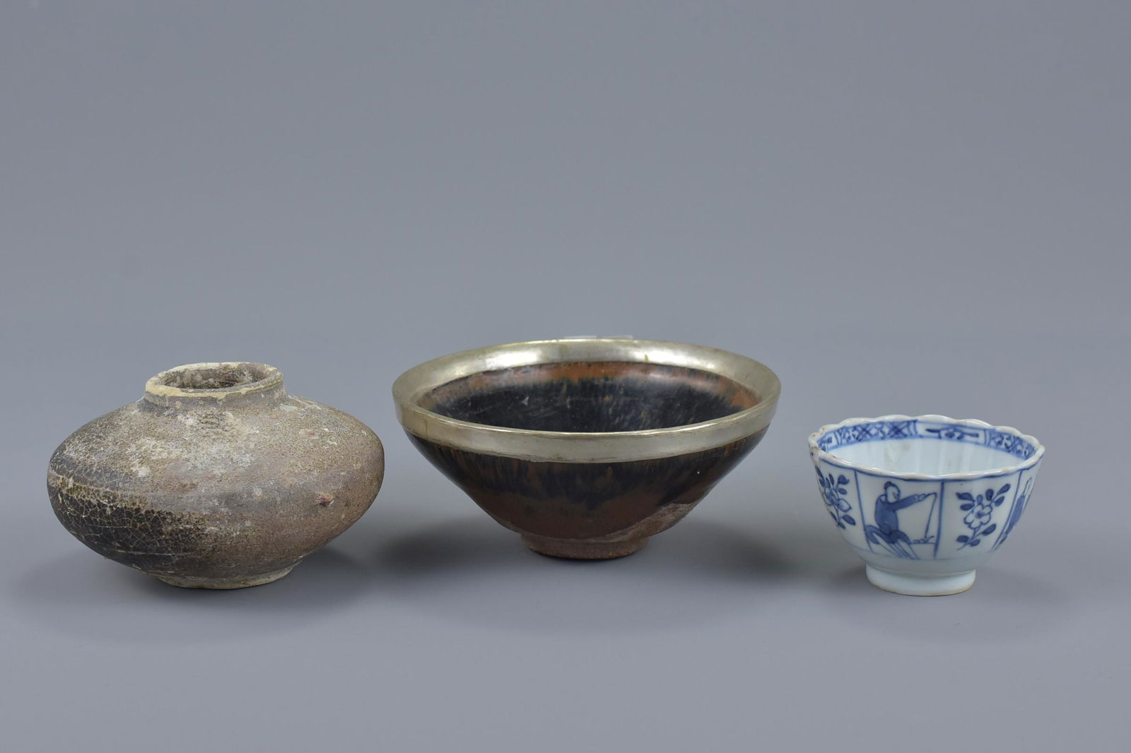 A Chinese Song dynasty Hare fur pottery tea bowl with (1 of 3)