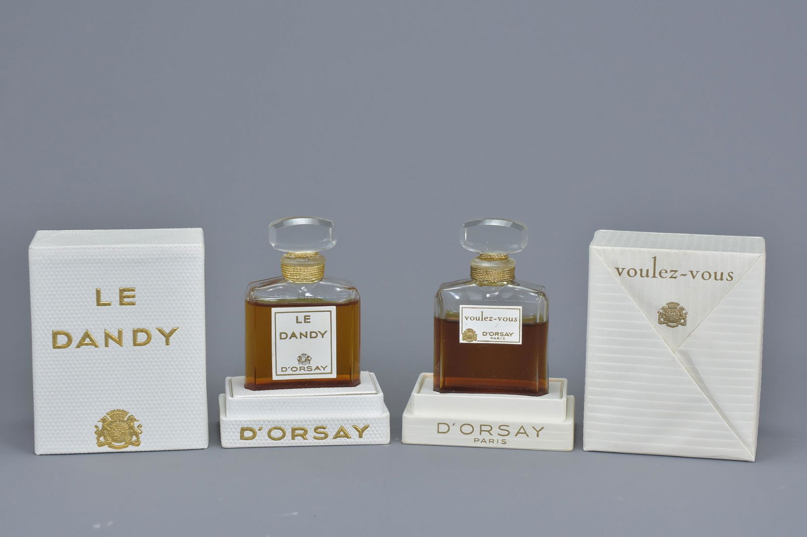 Two women's vintage perfume bottles. 'Le Dandy D'ORSAY (1 of 4)