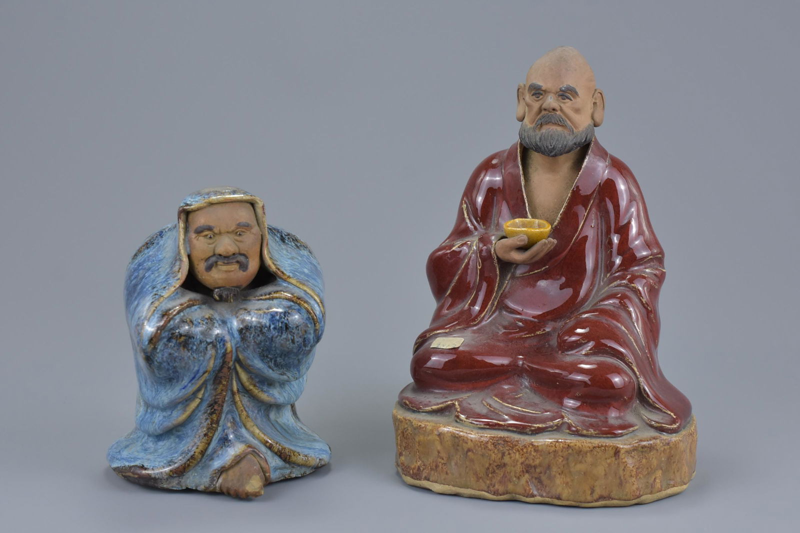 Two Chinese early 20th century Shiwan pottery figures (1 of 6)