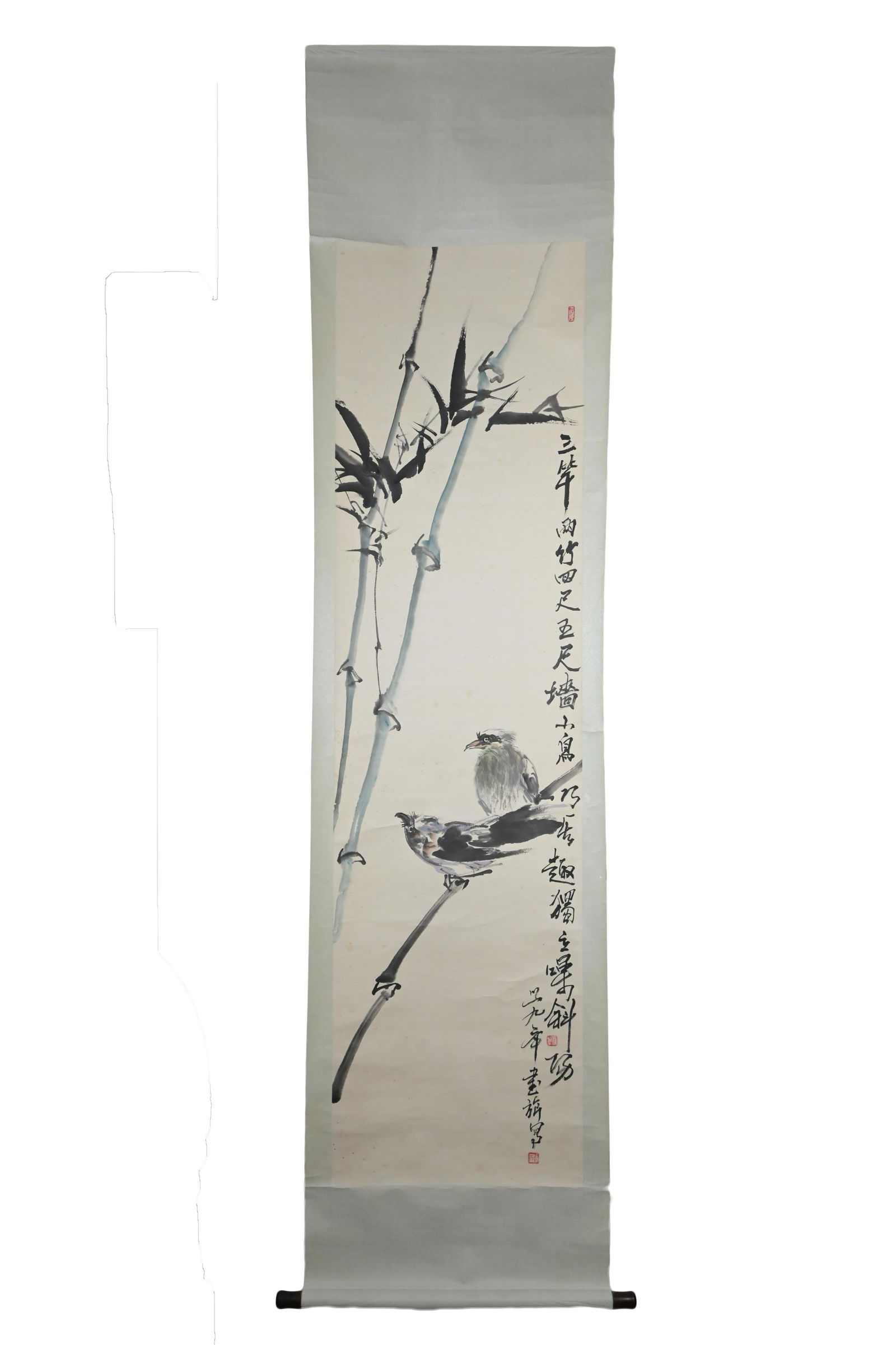 A large Chinese ink painting on paper in scroll with (1 of 5)