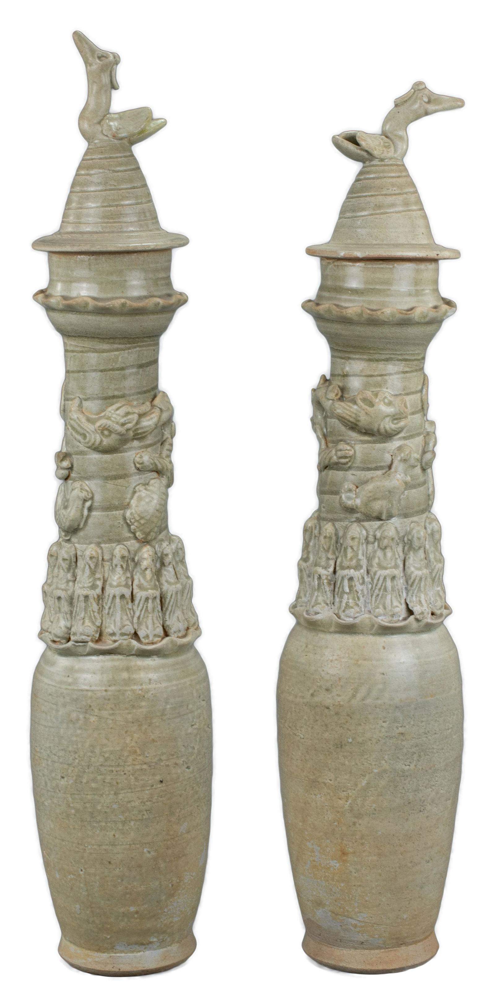 A Pair of Tall Chinese Song Dynasty Qingbai Porcelain (1 of 9)