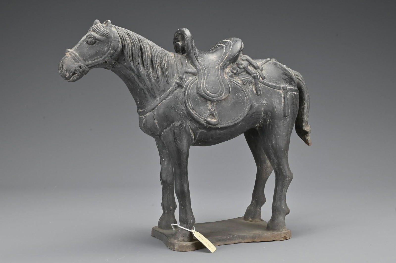 Chinese Black Pottery Saddled Horse ? Yuan Dynasty or (1 of 7)