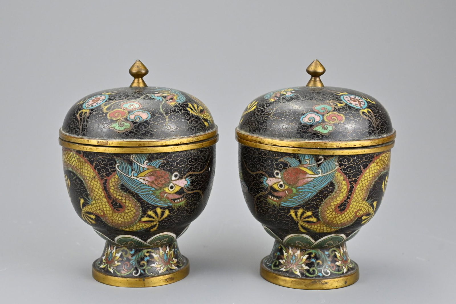 A pair of Chinese 19/20th Century cloisonnÃ© enamel (1 of 6)