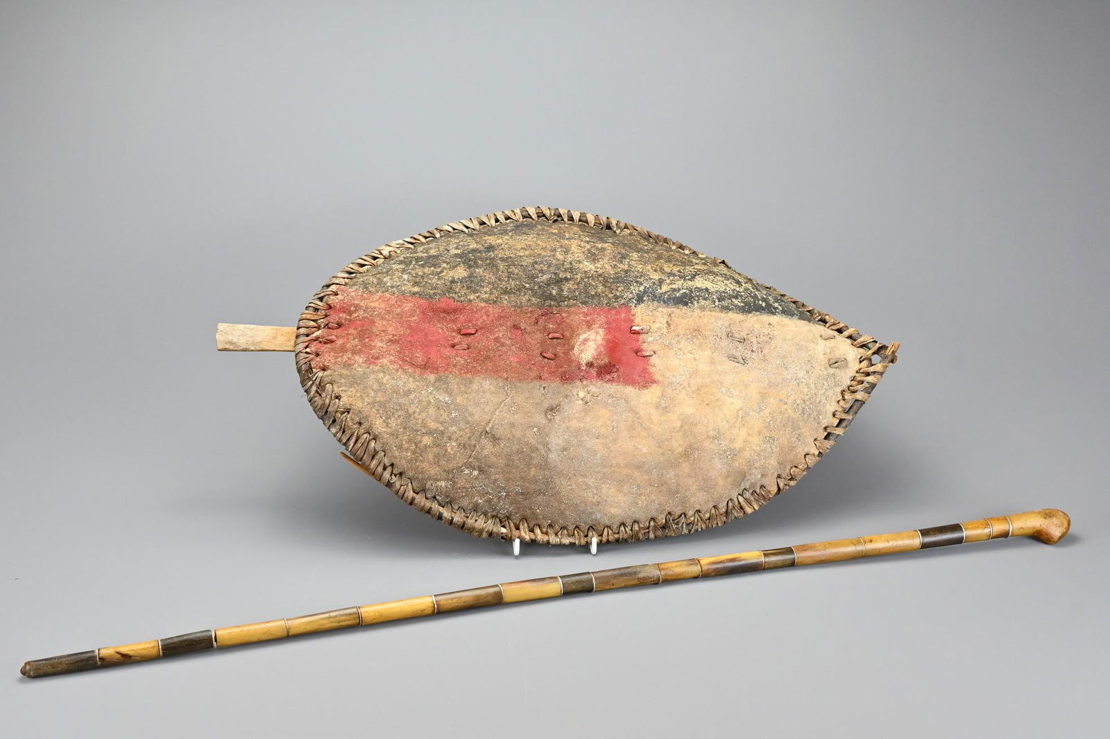 An African shield, possibly Maasai, made from buffalo (1 of 7)
