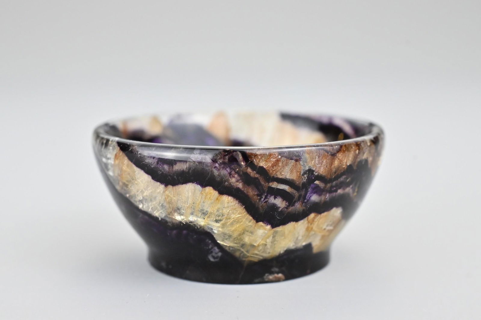 A Small Blue John Bowl, engraved 'S. Beckett 1886' (1 of 5)