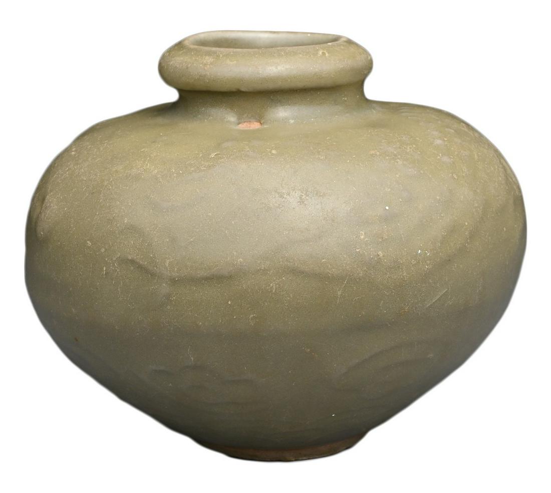 A CHINESE LONGQUAN CELADON JAR, 13TH CENTURY (1 of 9)