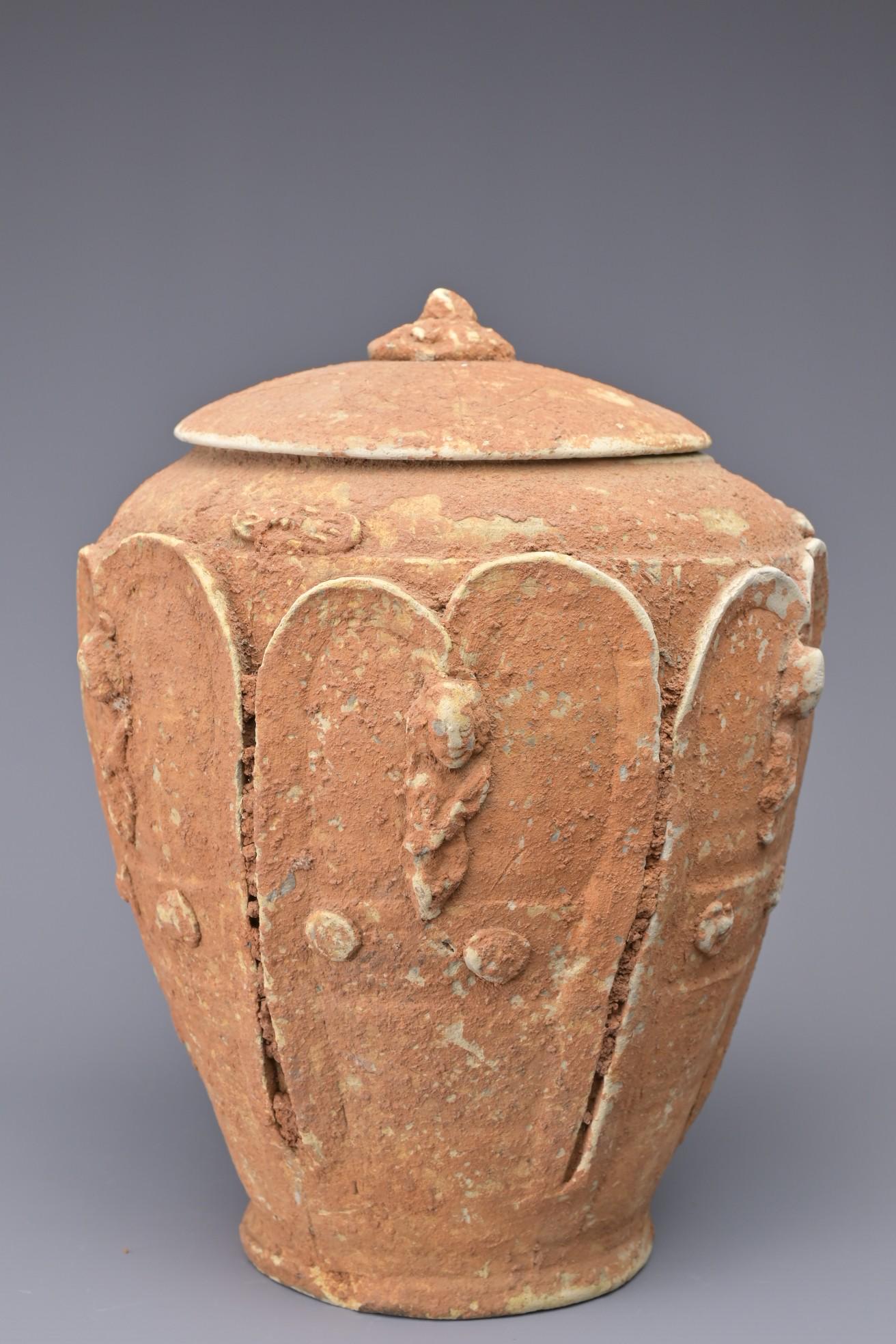 RARE CHINESE SONG / YUAN DYNASTY POTTERY BUDDHIST ZODIAC JAR (1 of 9)