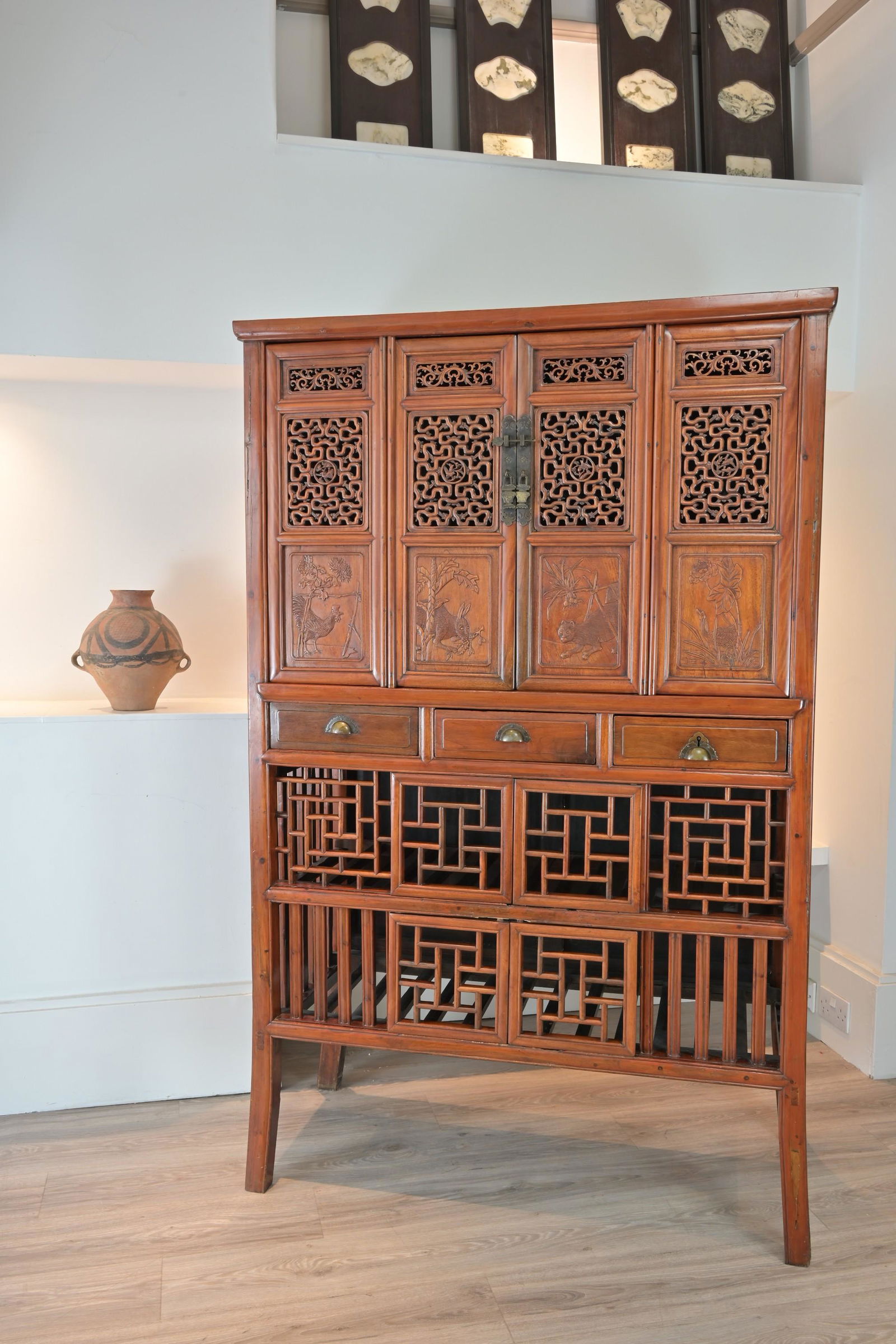 A CHINESE ELM WOOD KITCHEN CABINET, NINGBO, ZHEJIANG PROVINCE, 19/20TH CENTURY (1 of 11)