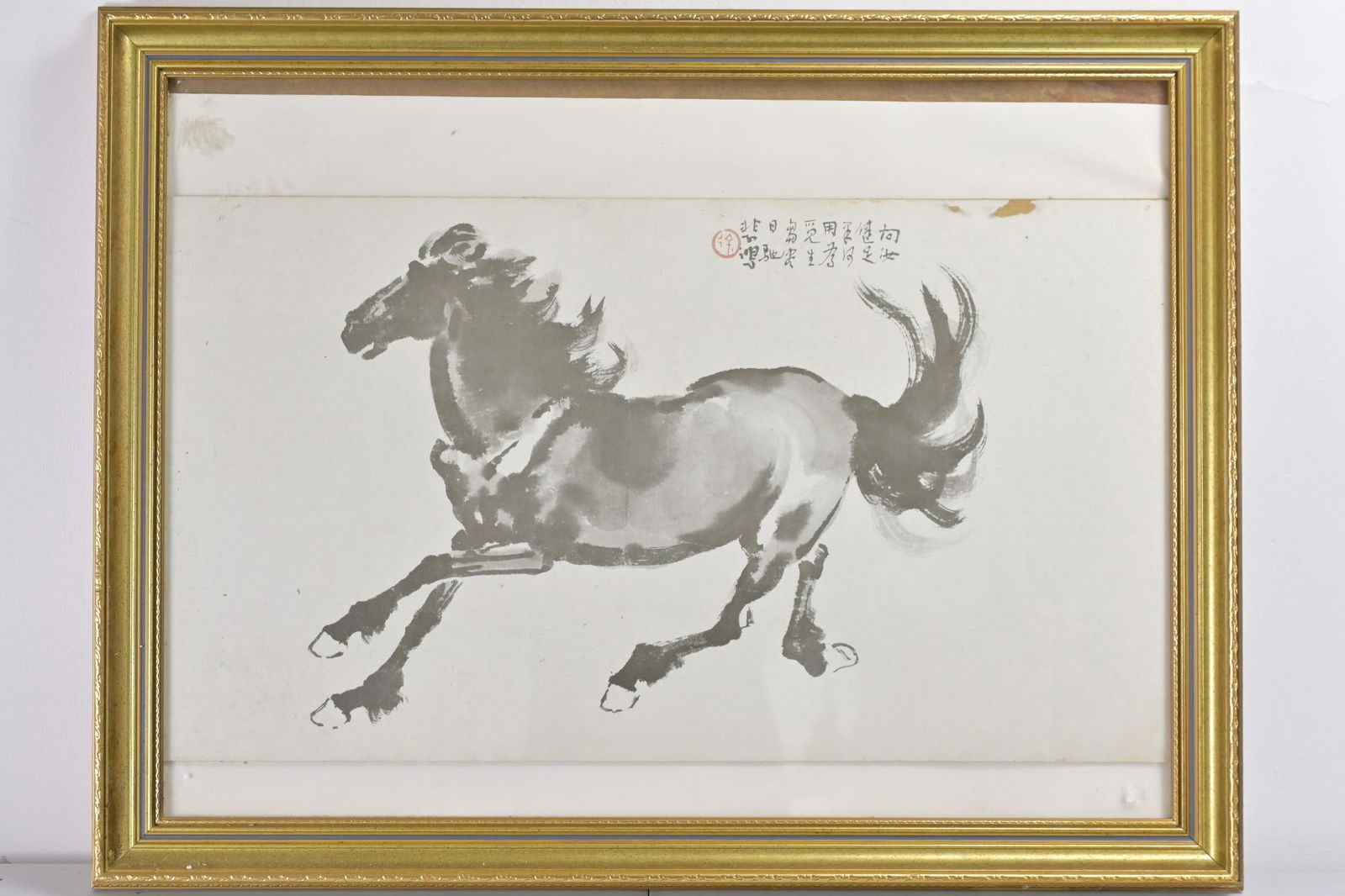 A FRAMED PRINT ON PAPER OF HORSE (1 of 7)