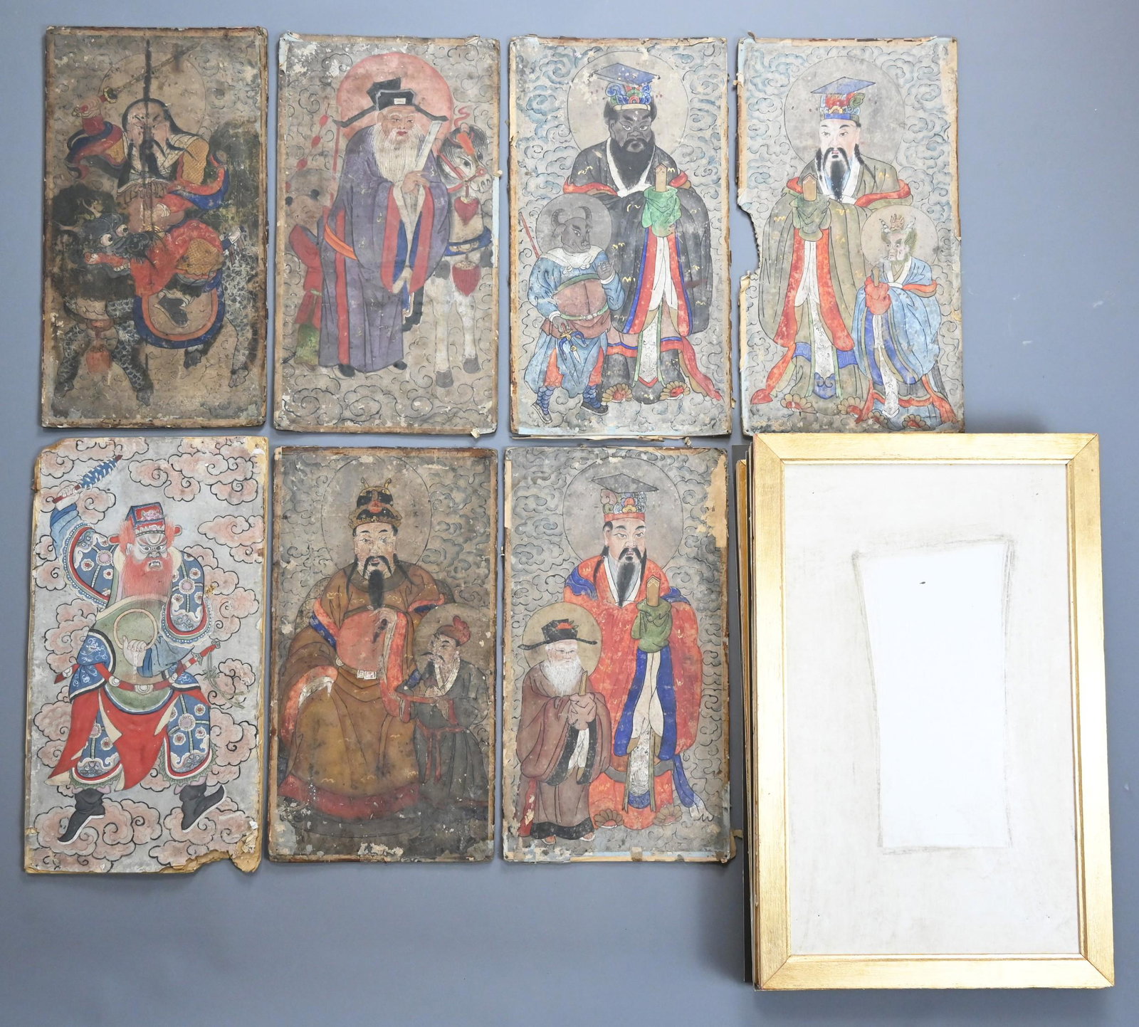 SEVEN CHINESE INK AND COLOUR PAINTINGS ON BOARD AND PAPER, DATED 1931, ZHEJIANG PROVINCE. Six (1 of 15)