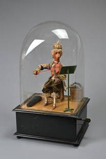 A FRENCH MONKEY VIOLINIST MUSICAL AUTOMATON, circa 1900, probably by J. Phalibois, exhibit No. 54: A FRENCH MONKEY VIOLINIST MUSICAL AUTOMATON, circa 1900, probably by J. Phalibois, exhibit No. 54 from the Tunney Collection, The monkey Adagio for violin in F#, together with Certificate of Authentic