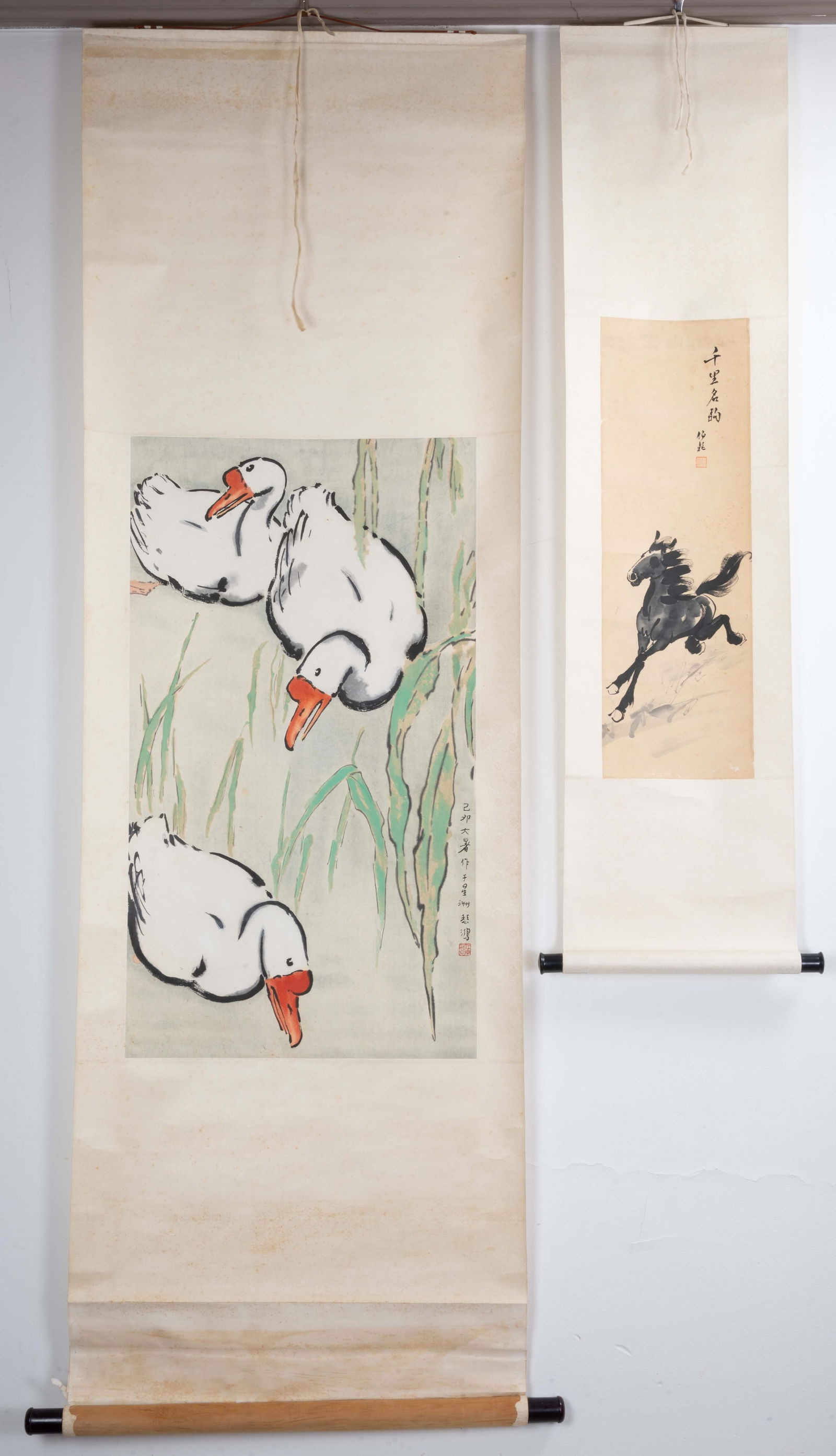 CHINESE RONG BAO ZHAI PRINTS OF XU BEI HONG AND ONE OTHER, 20TH CENTURY. To include a larger image (1 of 7)