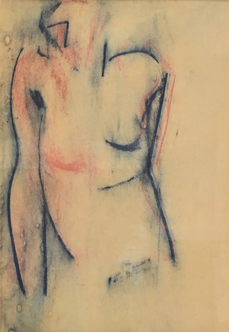 Mary Stork (1938-2007) - 'Lament' (1991), pastel on paper, signed and dated '127 91' lower left,: Mary Stork (1938-2007) - 'Lament' (1991), pastel on paper, signed and dated '127 91' lower left, with title and artist's name inscribed verso, 39.2 x 27.2 cm, mounted and glazed in white painted frame