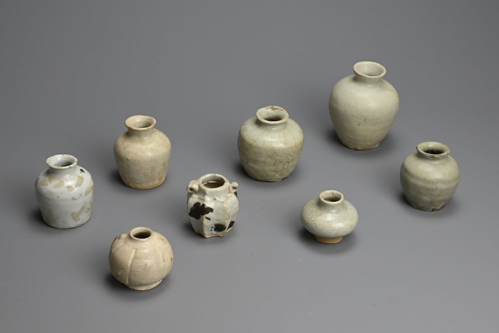 A GROUP OF CHINESE PORCELAIN JARS SONG / YUAN DYNASTY. To include a rare Chinese iron spot glazed (1 of 6)