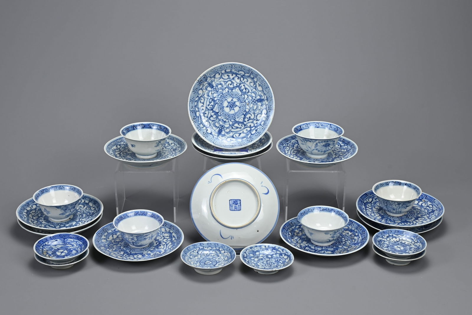 A GROUP OF STRAITS CHINESE NYONYA BLUE AND WHITE PORCELAIN ITEMS, 19 CENTURY. Twenty four in total (1 of 9)