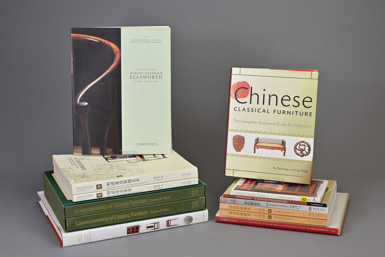 A COLLECTION OF REFERENCE BOOKS AND AUCTION CATALOGUES RELATING TO CHINESE FURNITURE. Including:: A COLLECTION OF REFERENCE BOOKS AND AUCTION CATALOGUES RELATING TO CHINESE FURNITURE. Including: Chinese Classical Furniture, Grace Wu Bruce. Oxford University Press, 1995, Christie's New York 20 Sept