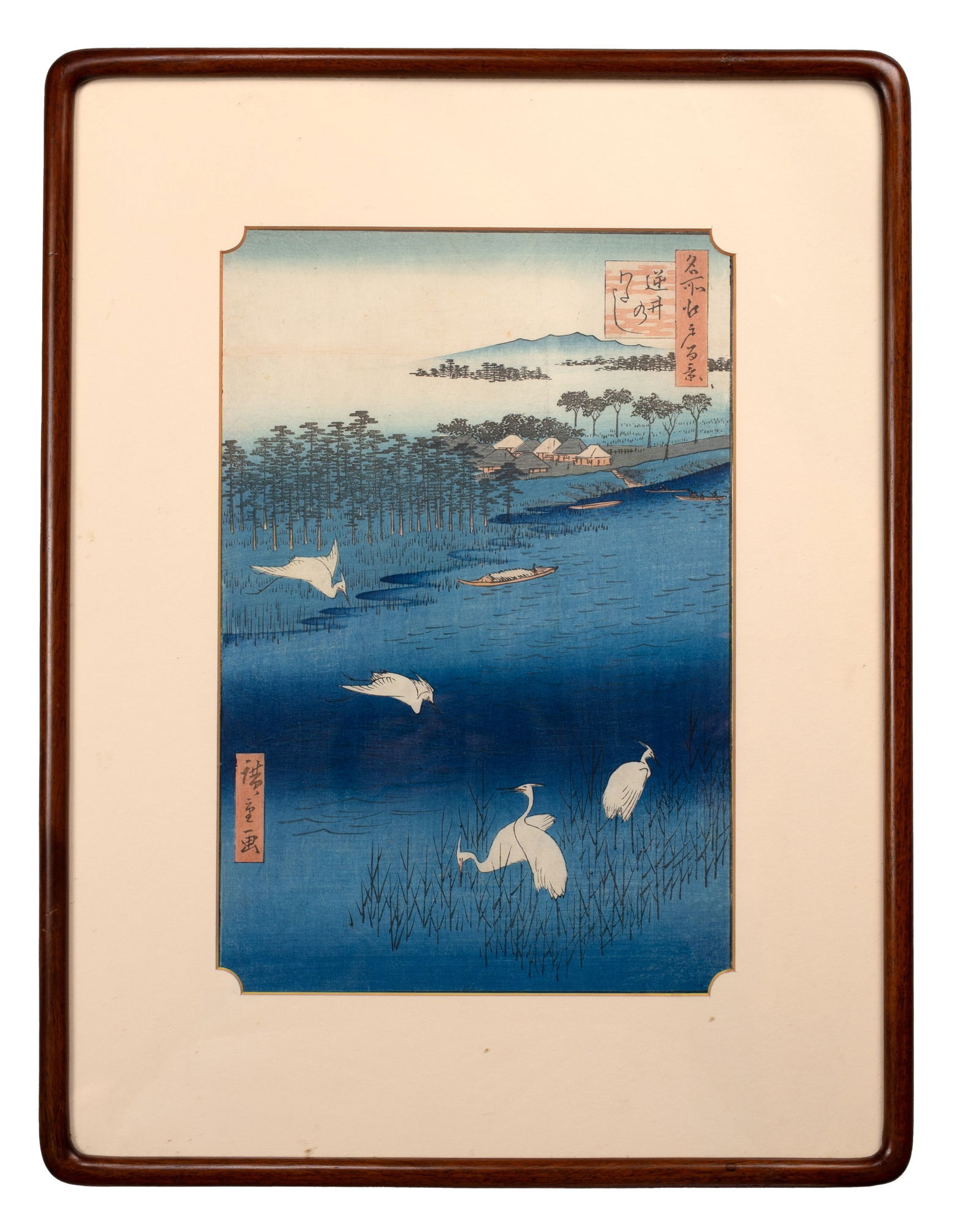 UTAGAWA HIROSHIGE (1797-1858), Sakasai no watashi (The ferry crossing at Sakasai). A Japanese (1 of 3)