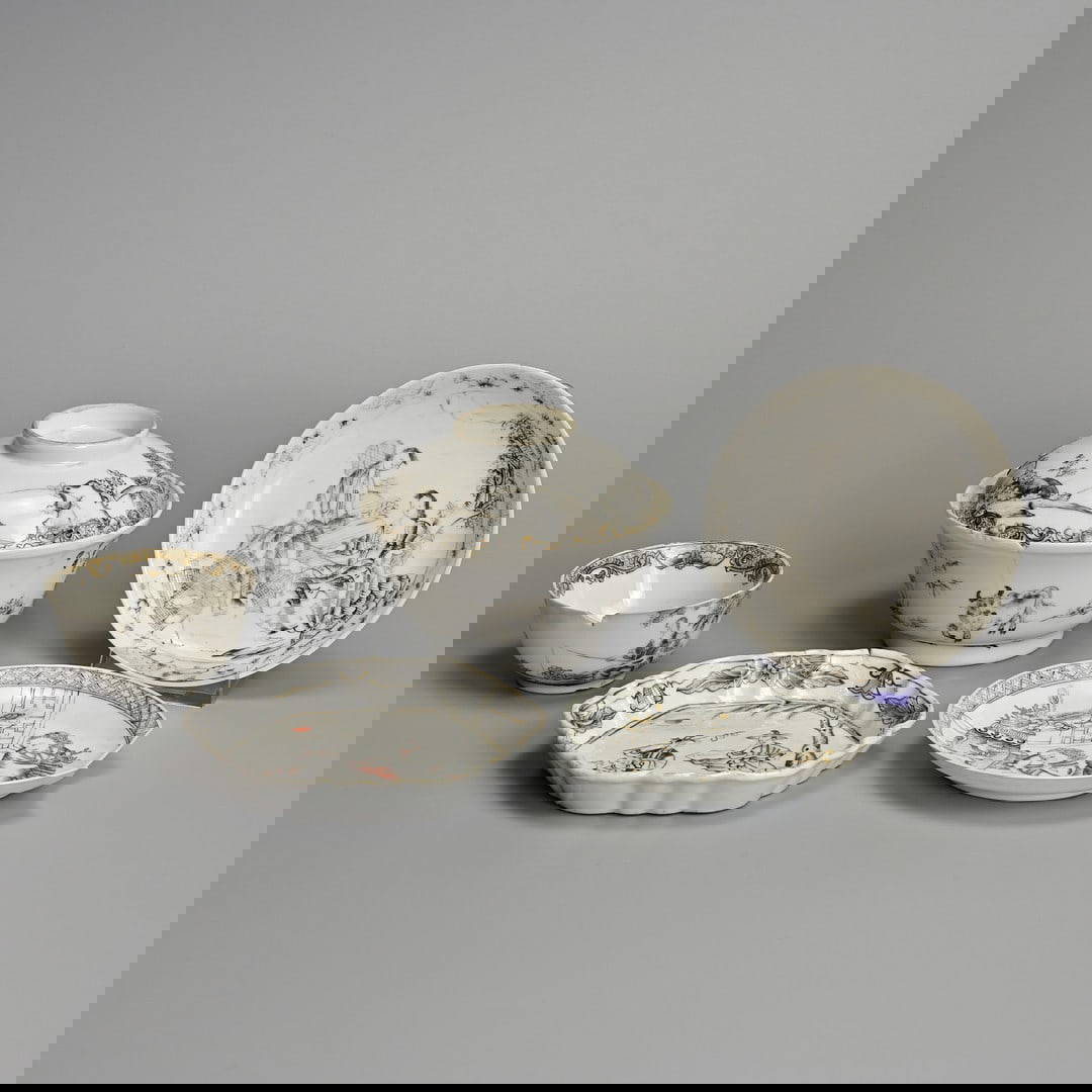 A GROUP OF CHINESE PORCELAIN DECORATED EN GRISAILLE, 18TH CENTURY.