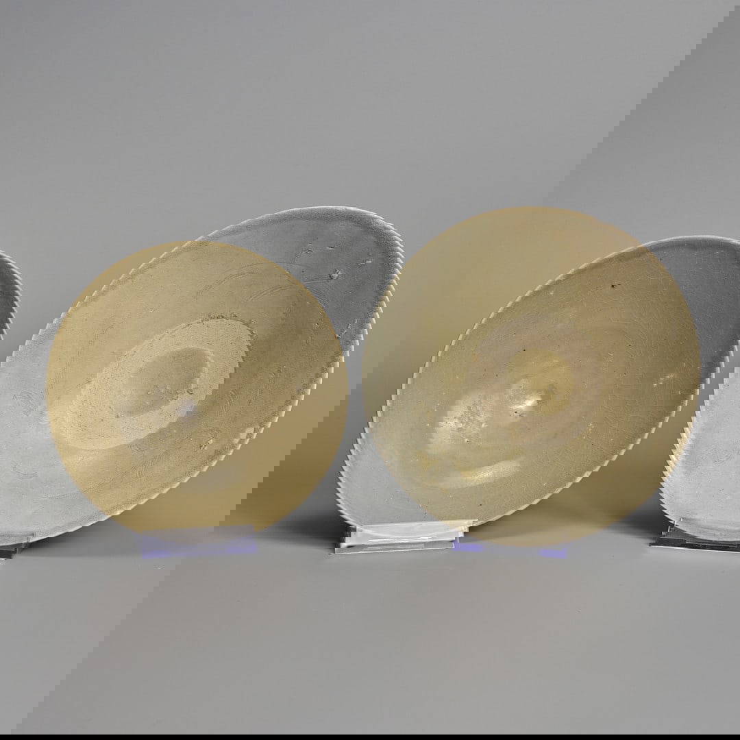 TWO PROVINCIAL CHINESE CELADON GLAZED BOWLS, 12/13TH CENTURY.