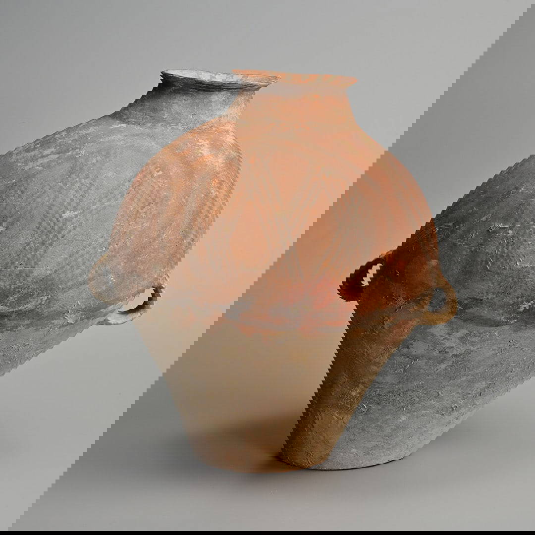 LARGE CHINESE NEOLITHIC MACHANG PHASE PAINTED POTTERY JAR, LIUWAN TYPE, MAJIAYAO CULTURE (C. 2300 -