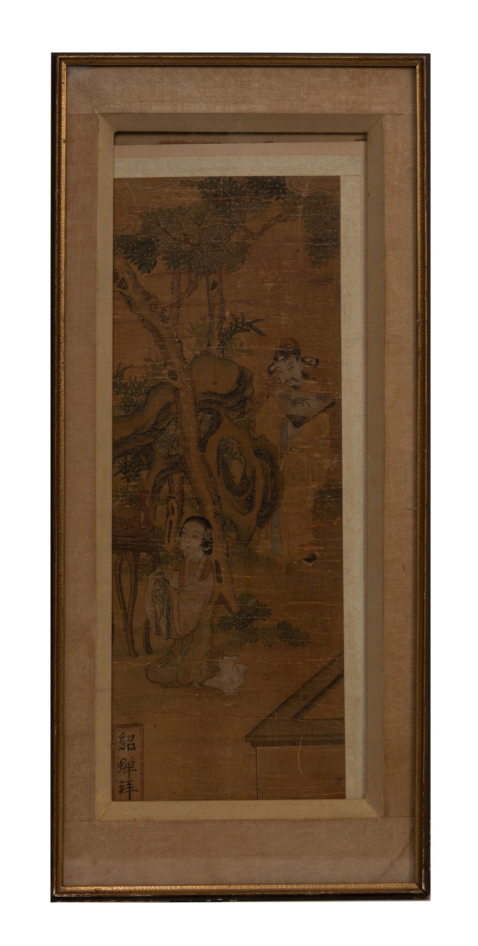 CHINESE SCHOOL, 'DIAOCHAN WORSHIPPING THE MOON', INK AND COLOUR ON SILK, QING DYNASTY. (1 of 6)