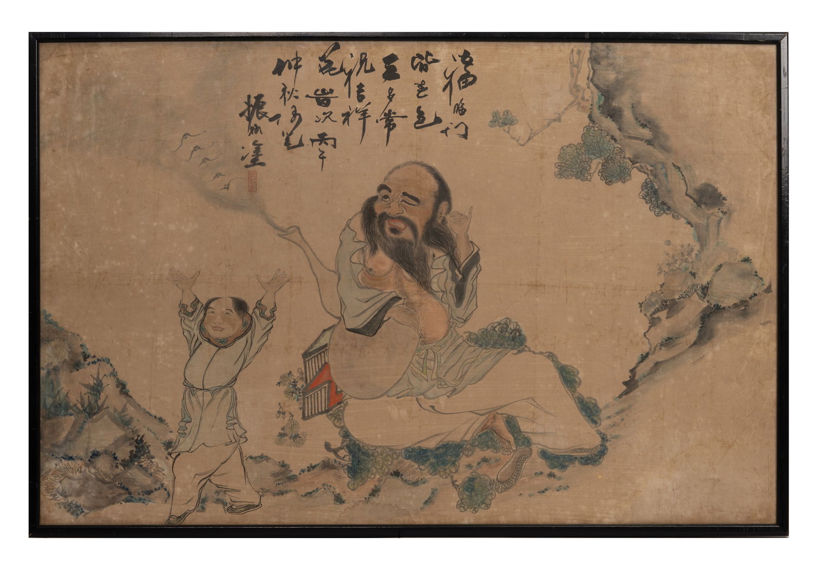 CHINESE SCHOOL FRAMED INK AND COLOUR ON SILK, DATED 1906, LATE QING DYNASTY. (1 of 6)