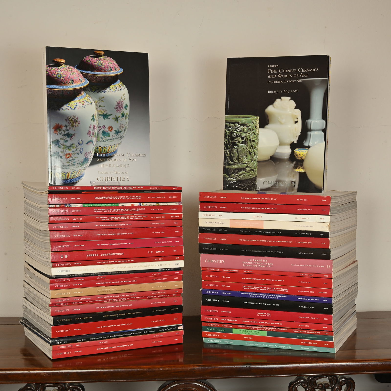 A LARGE COLLECTION OF CHRISTIE'S CHINESE WORKS OF ART AUCTION CATALOGUES. (1 of 4)