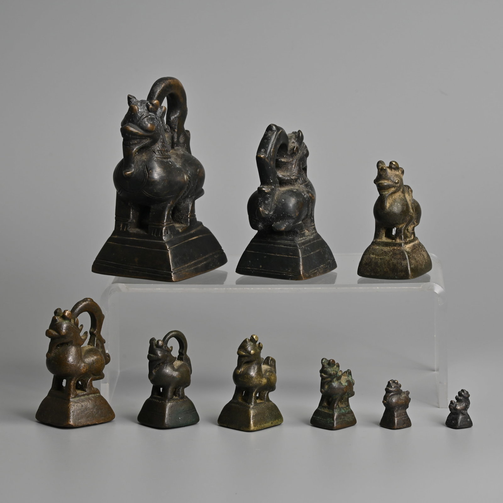 A GROUP OF BURMESE BRONZE OPIUM 'HINTHA BIRD' WEIGHTS, 19TH CENTURY. (1 of 7)