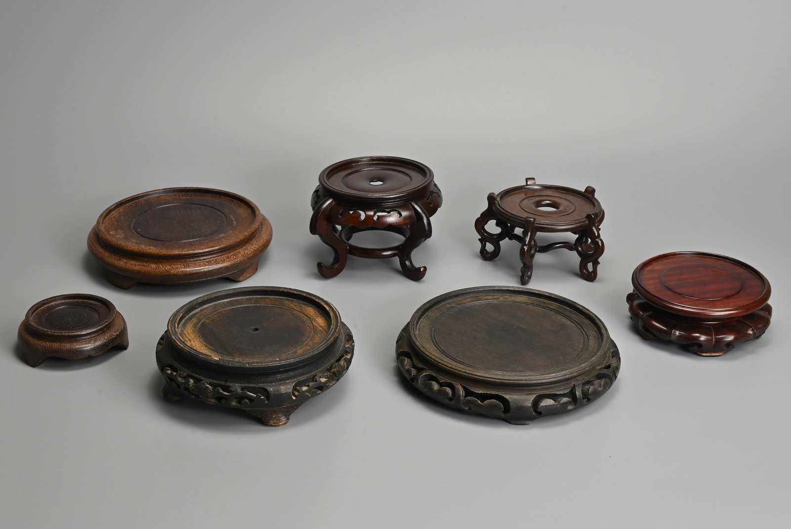 A GROUP OF CHINESE WOODEN DISPLAY STANDS, 20TH CENTURY. (1 of 13)