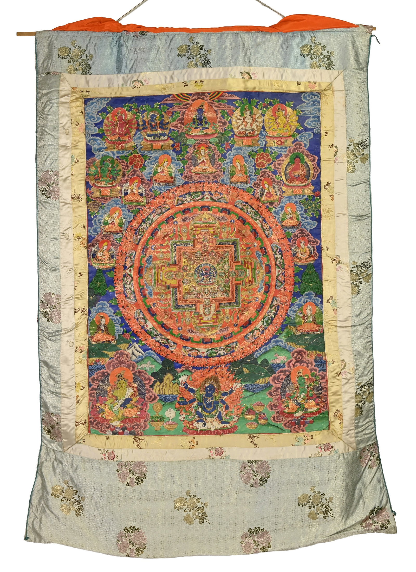 A TIBETAN THANGKA OF CHAKRASAMVARA MANDALA, 19/20TH CENTURY. (1 of 8)