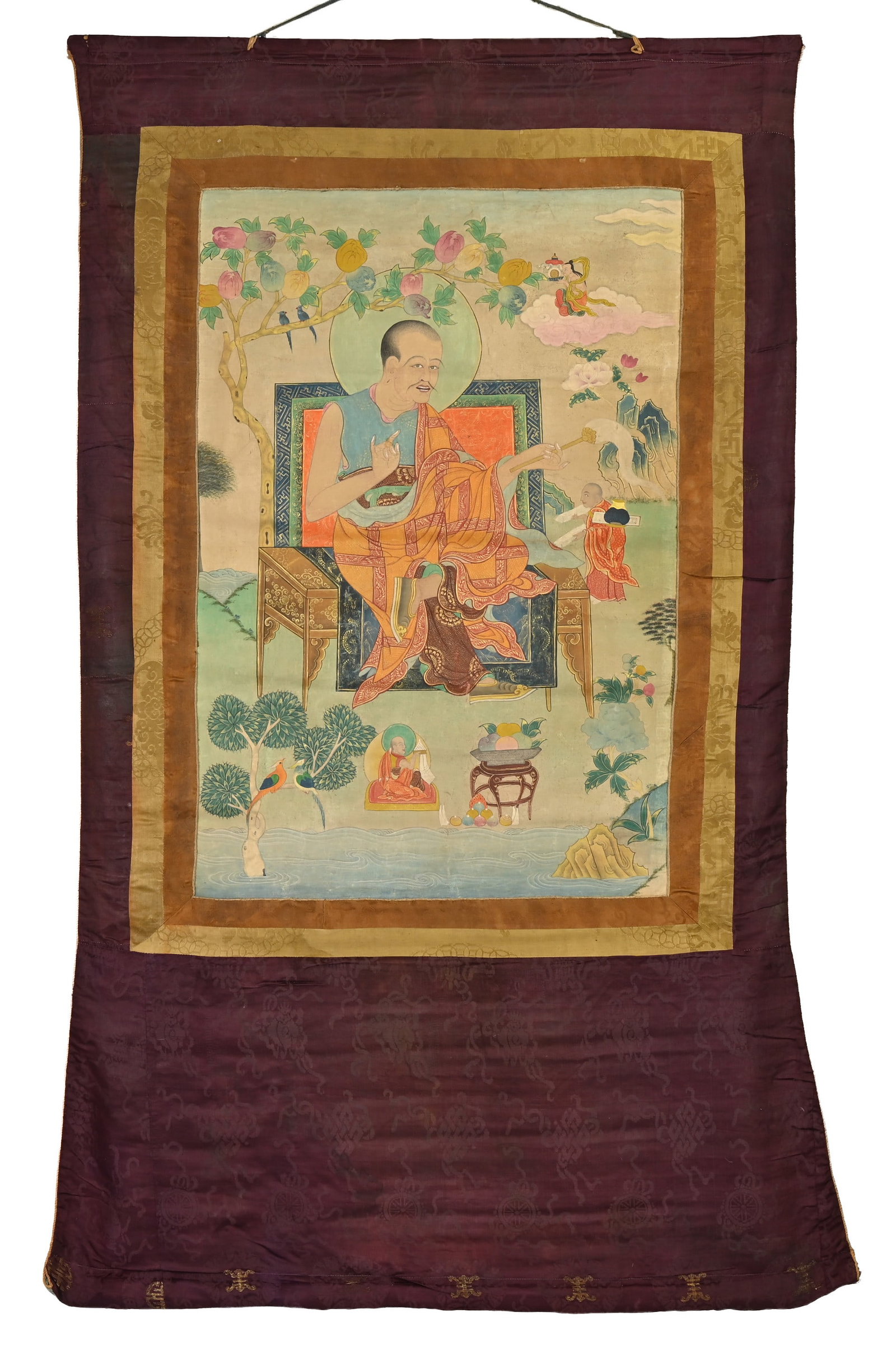 A TIBETAN THANGKA OF ARHAT VAJRIPUTRA, 19TH CENTURY. (1 of 6)
