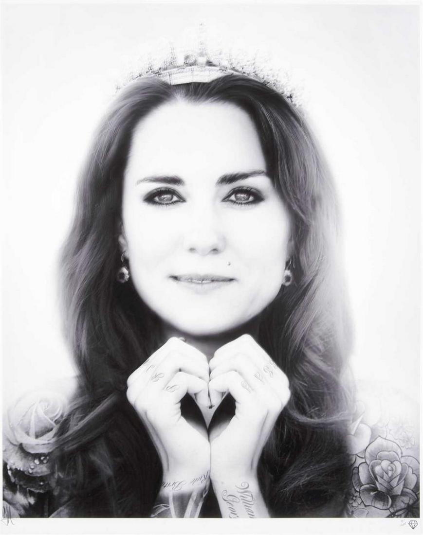 JJ Adams (British b.1978), ‘Kate (Black & White)’, 2014: JJ Adams (British b.1978), ‘Kate (Black & White)’, 2014, black and white giclee print on paper, signed and numbered from an edition of 10 APs in pecil; 105 x 90cm inc frame ARR