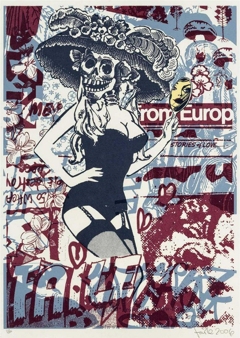 Faile (Collaboration), 'Macbeth', 2006: Faile (Collaboration), 'Macbeth', 2006, screen print in colours on wove paper, signed, dated and numbered from an edition of 250 in pencil, published by Pictures On Walls; sheet: 70 x 50cm