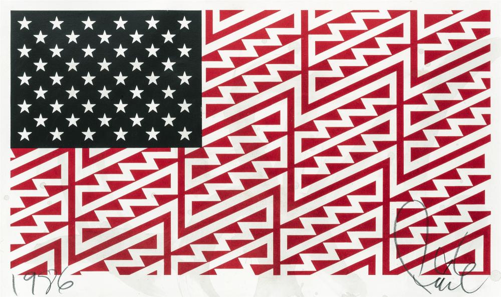 Faile (Collaboration) ‘Star Spangled Shadows’, 2009: Faile (Collaboration) ‘Star Spangled Shadows’, 2009, hand embellished screen print in colours on 100 Lenox paper, signed and inscribed in pencil front, dated and numbered from an edition of 300 ve
