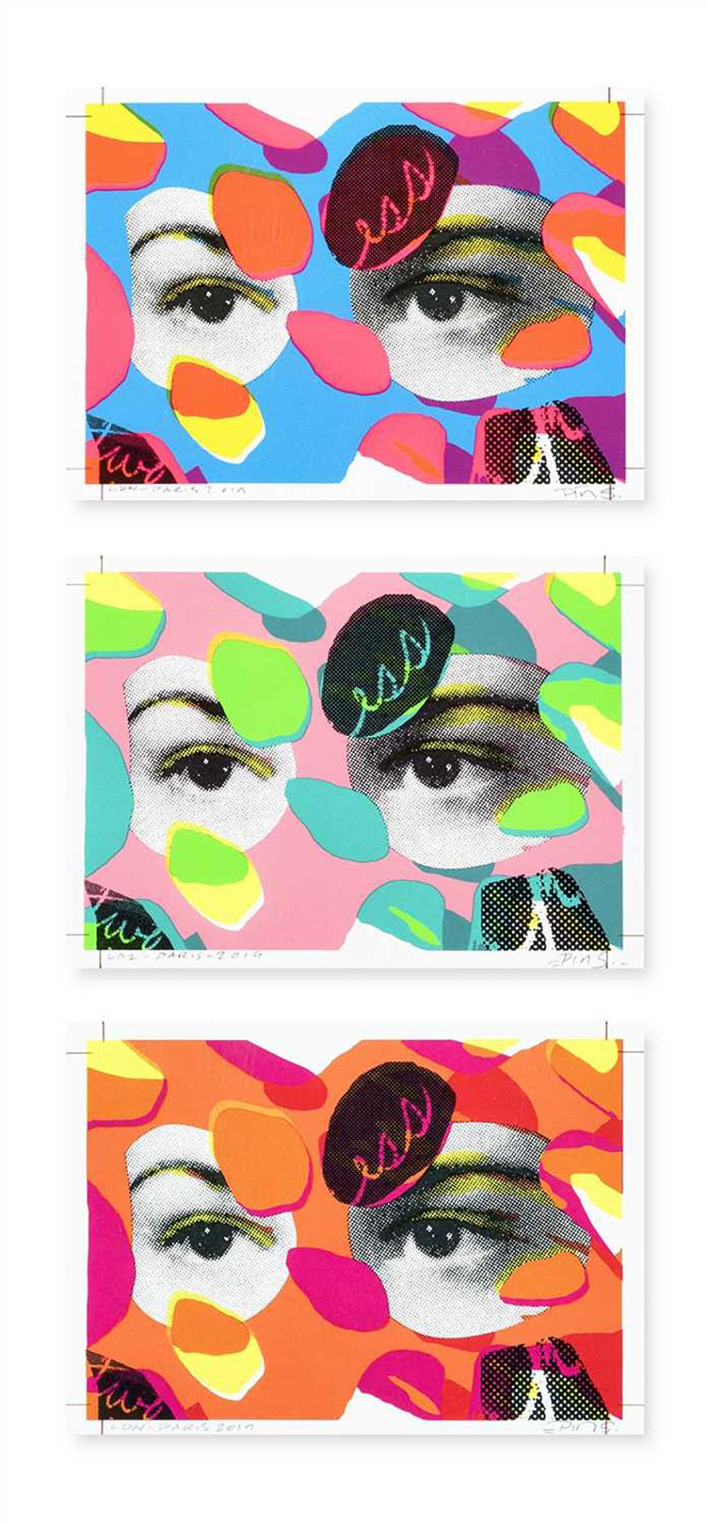 Paul Insect (British b.1971), LDN - Paris', 2019: Paul Insect (British b.1971), LDN - Paris', 2019, a complete set of three screen prints in colours on paper, all signed, dated and titled in pencil; sheet: 17 x 24cm each ARR