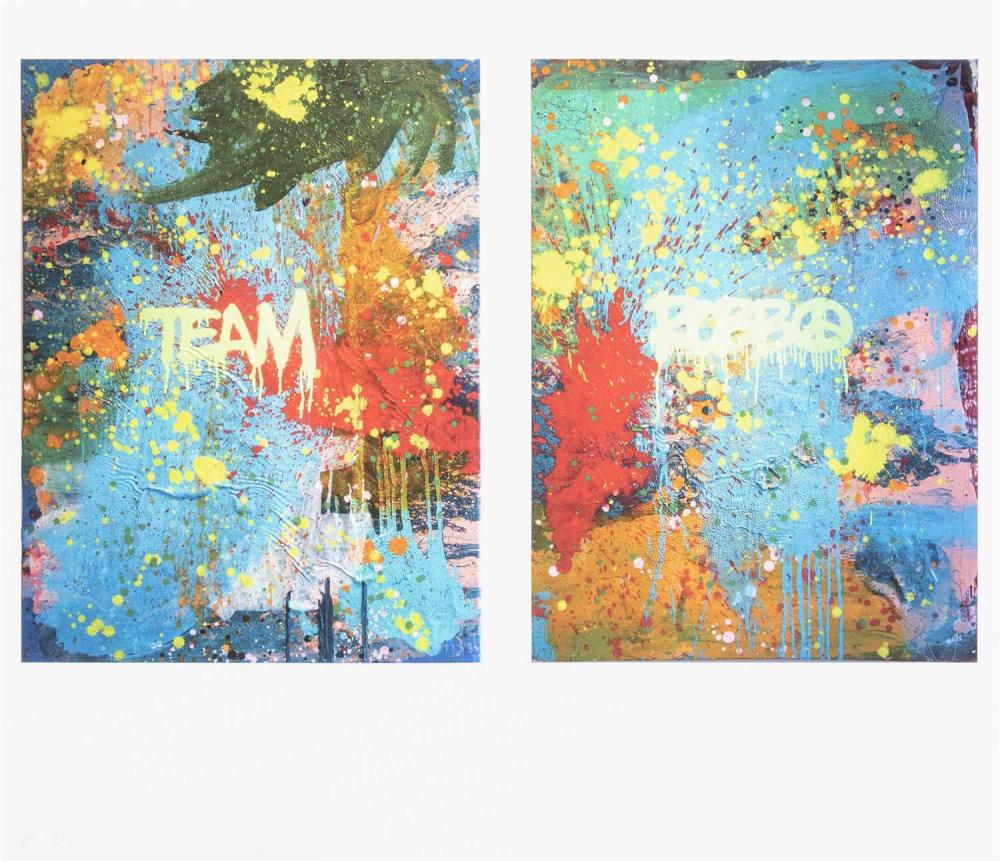 ROBBO (British 1969-2014), 'Team Robbo': ROBBO (British 1969-2014), 'Team Robbo', giclee print on 308 gsm Hahnemuhle paper, numbered from an edition of 50 in pencil, published by Pure Evil Gallery; sheet: 60 x 70cm ARR