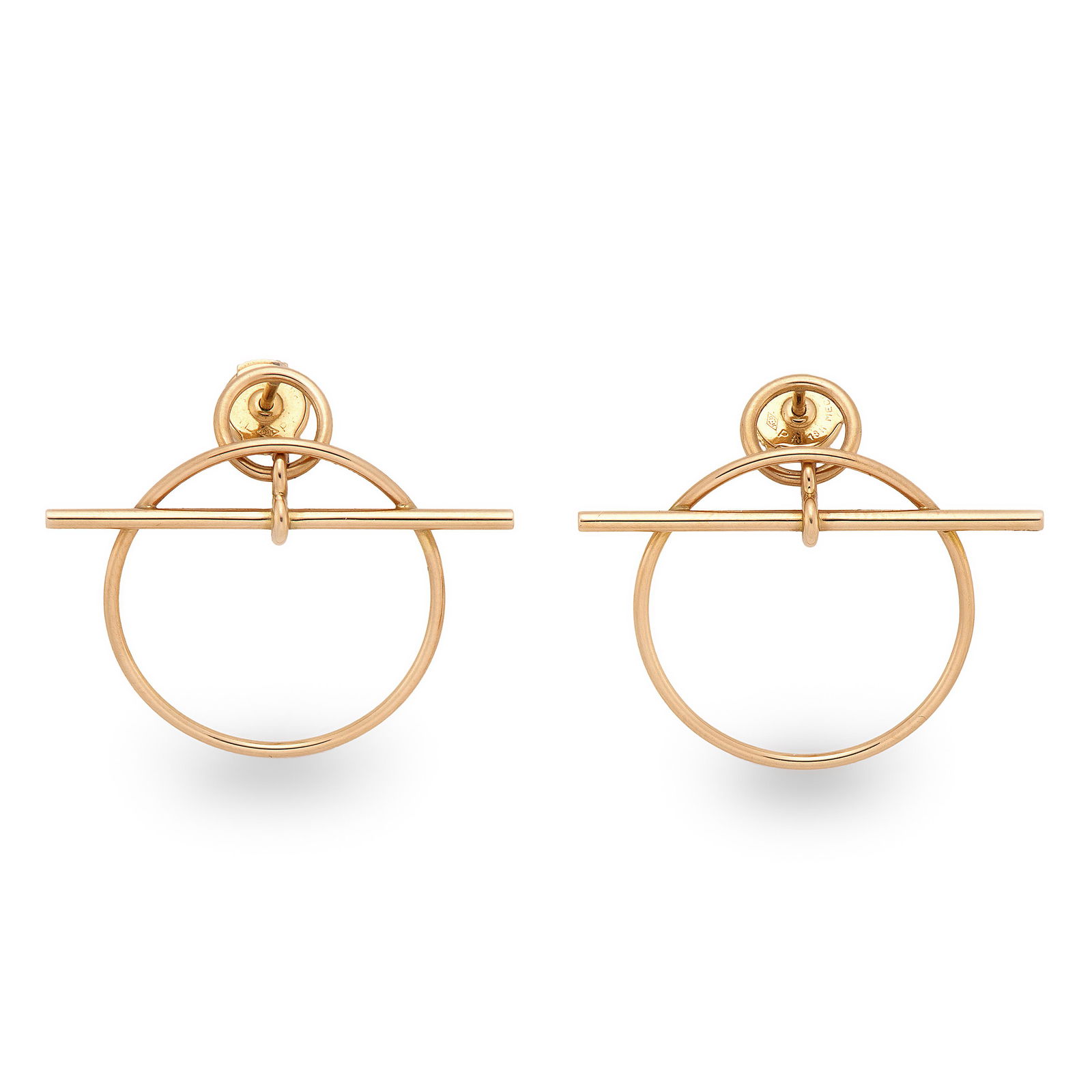 Hermes - a pair of 18ct gold earrings. (1 of 1)