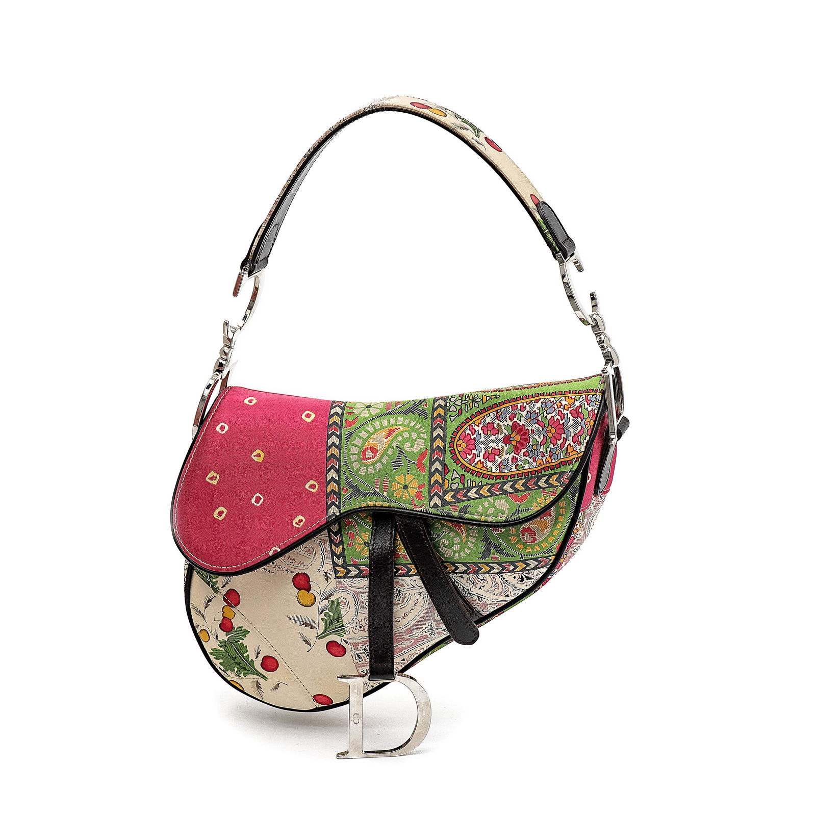 Dior - a printed satin saddle bag. (1 of 1)