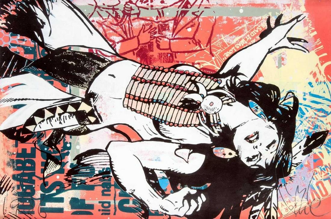 Faile (Collaboration), ‘Faile Ecstasy’,: Faile (Collaboration), ‘Faile Ecstasy’, 2010, acrylic and screen print on Lenox 100 paper, signed and inscribed in pencil front, dated with artist's stamp verso, numbered from an edition o