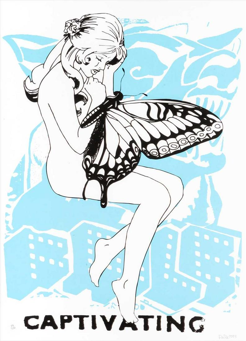Faile (Collaboration), ‘Captivating’, 2003: Faile (Collaboration), ‘Captivating’, 2003, screen print on archival paper, signed and numbered from an edition of 750 in pencil, published by Pictures on Walls; sheet: 70 x 50cm ARR