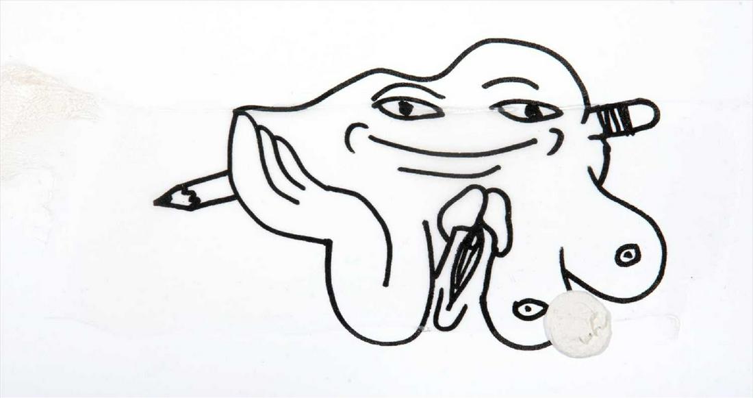 Seth Price (Isreali b.1973), 'Wrok Fmaily & Friedns',: Seth Price (Isreali b.1973), 'Wrok Fmaily & Friedns', 2015, mixed media on styrofoam board, signed and numbered from an edition of 25 in black marker verso; board: 20 x 37cm