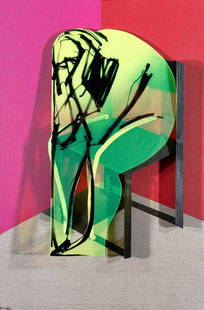 Adam Neate (British 1977-), 'The Black Chair', 2012: Adam Neate (British 1977-), 'The Black Chair', 2012, acrylic, perspex, aerosol and wood with silkscreen on linen, signed front, dated and numbered from an edition of 30 to the canvas edge, published b