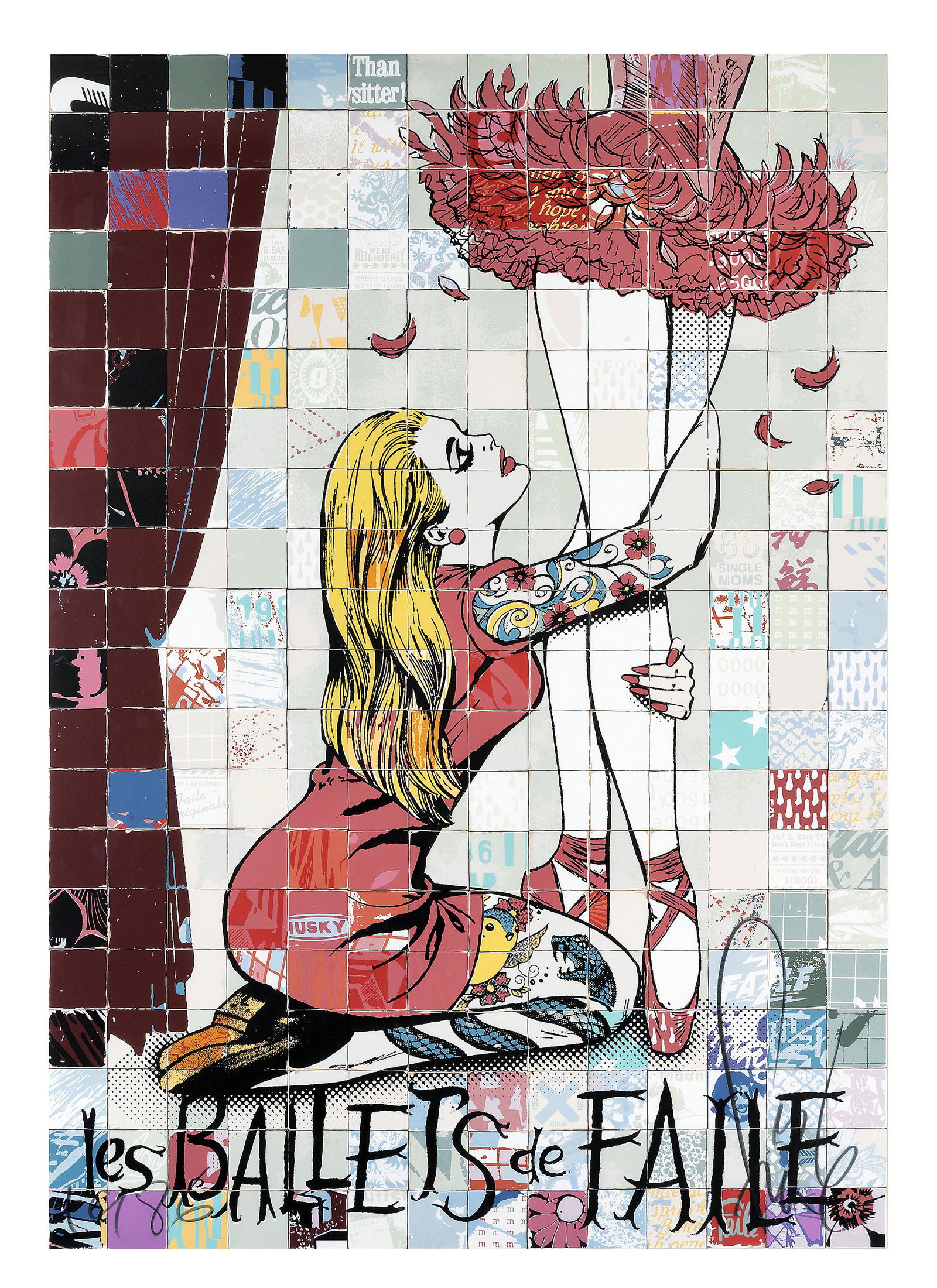 Faile (Collaboration), 'Les BALLETS de FAILE NYC', 2013: Faile (Collaboration), 'Les BALLETS de FAILE NYC', 2013, screen print in colours on 310gsm Coventry Rag paper, signed in pencil front, dated and numbered from an edition of 500 verso; sheet: 112 x 83c