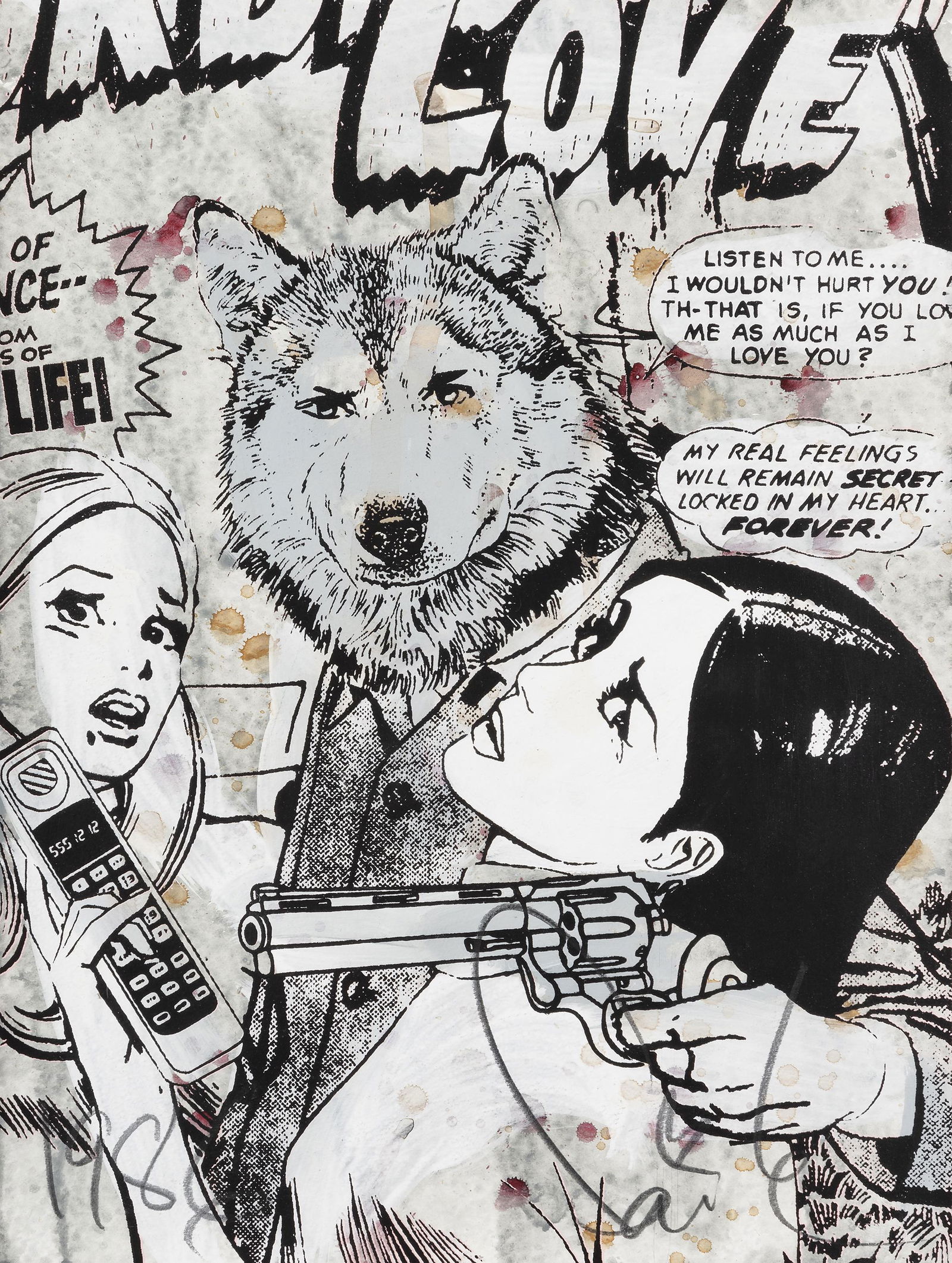 Faile (Collaboration), 'Forbidden Forever', 2007: Faile (Collaboration), 'Forbidden Forever', 2007, acrylic and silkscreen on Archival paper, signed in pencil, from an edition of 15; sheet: 61 x 45.5cm