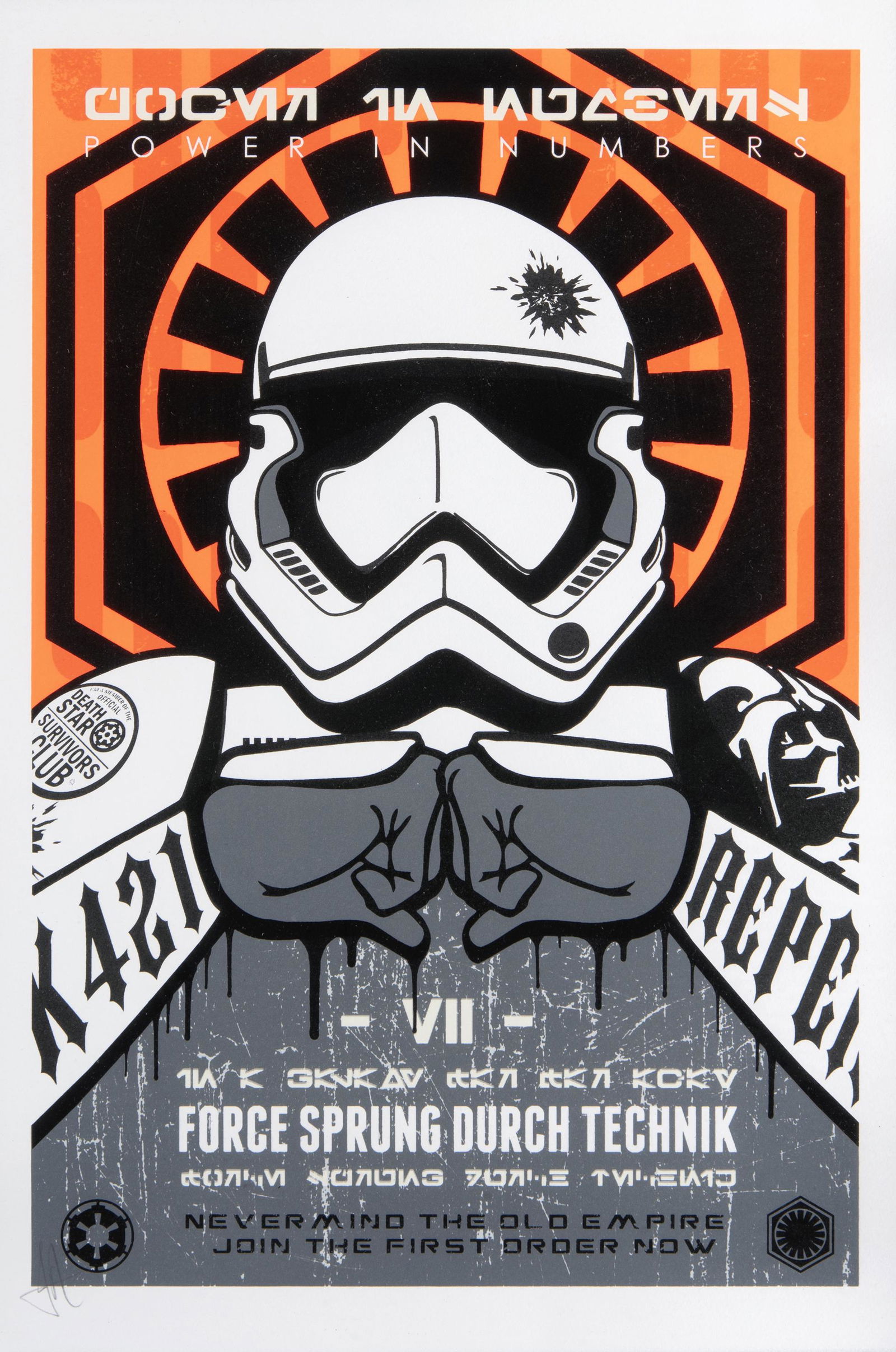 JJ Adams (British 1978-), 'First Order (Jedi & Dark: JJ Adams (British 1978-), 'First Order (Jedi & Dark Side)', a pair of screenprints in colours on paper, both signed and numbered from matching editions of 95 in pencil, published by Wishbone Publishin