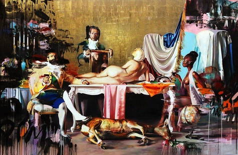 Conor Harrington (Irish 1980-), 'When We Were Kings',: Conor Harrington (Irish 1980-), 'When We Were Kings', 2012, giclée with 22-carat gold leaf and silkscreen gloss on 330gsm Somerset Satin paper, signed and numbered from an edition of 30 in pencil,