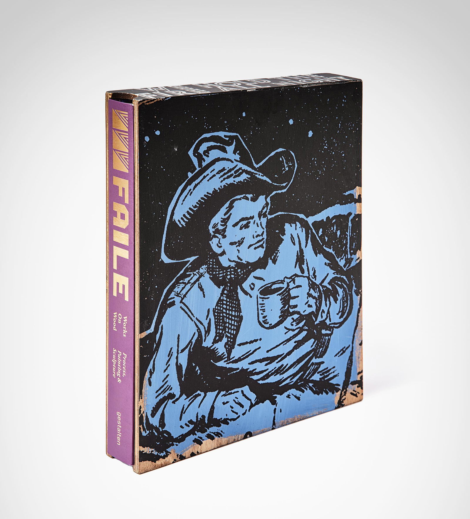 Faile (Collaboration), 'Midnight Moonlight', 2014: Faile (Collaboration), 'Midnight Moonlight', 2014, unique, acrylic and silkscreen on wooden box, signed to the accompanying Works On Wood, Artist Edition book; 32 x 26 x 5cm