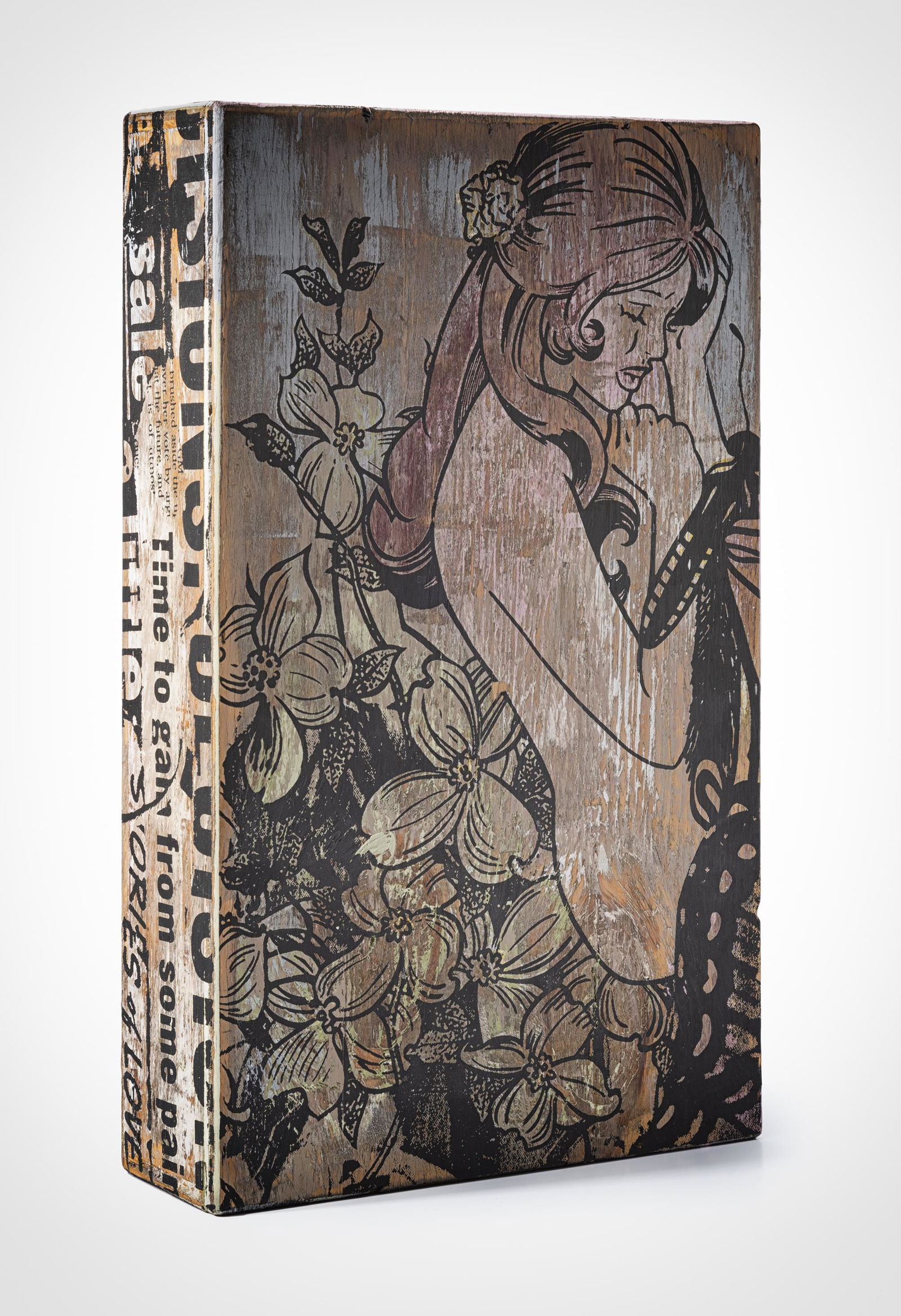 Faile (Collaboration), 'NYC Box 38 (Butterfly Girl)',: Faile (Collaboration), 'NYC Box 38 (Butterfly Girl)', 2007, acrylic and silk screen on wooden box; 51 x 30 x 10cm