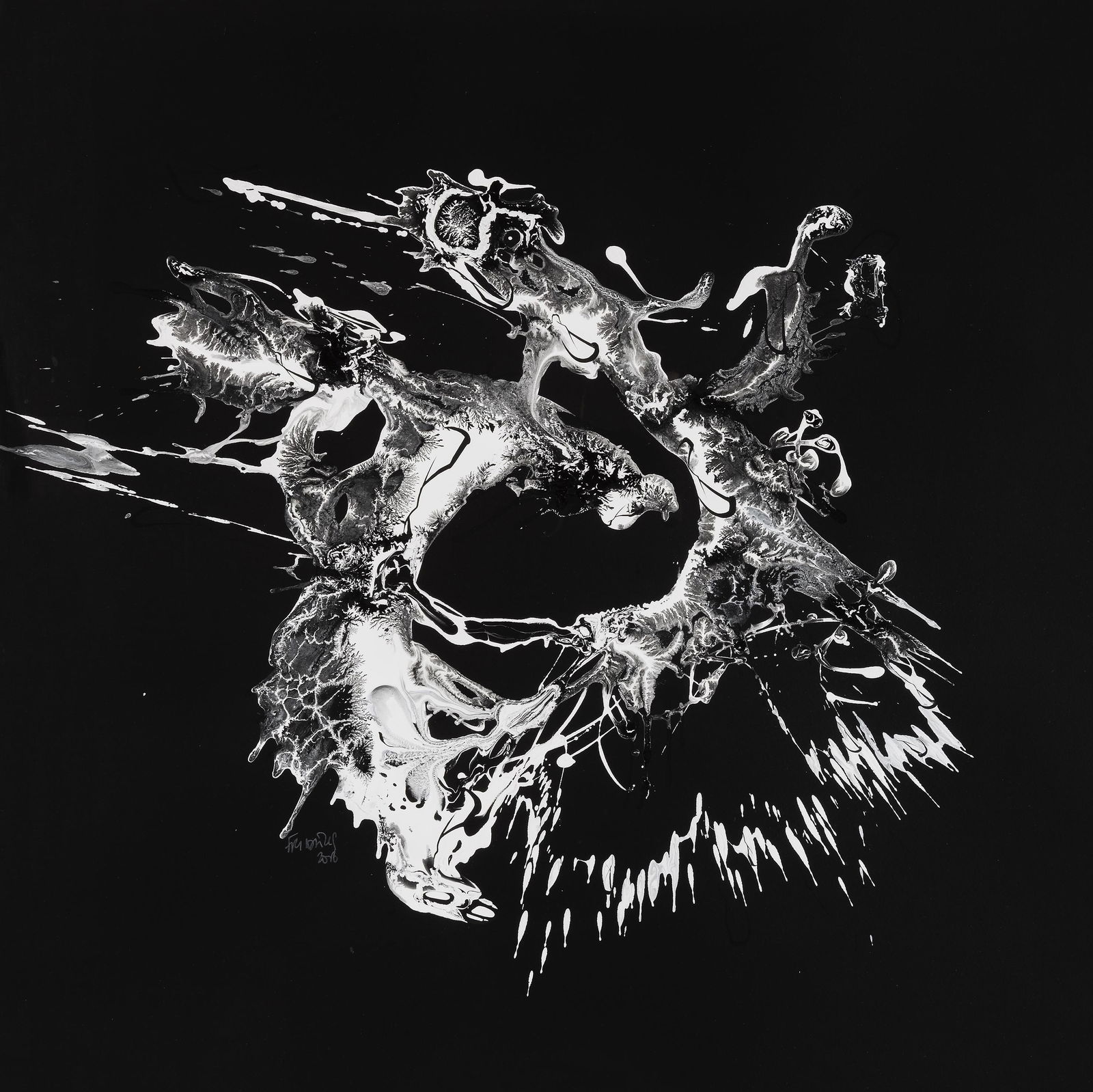 Katrin Fridriks (Icelandic 1974-), 'Stasis', 2010: Katrin Fridriks (Icelandic 1974-), 'Stasis', 2010, unique, acrylic on paper, signed and dated recto; 82.5 x 81.5cm inc frame ARR